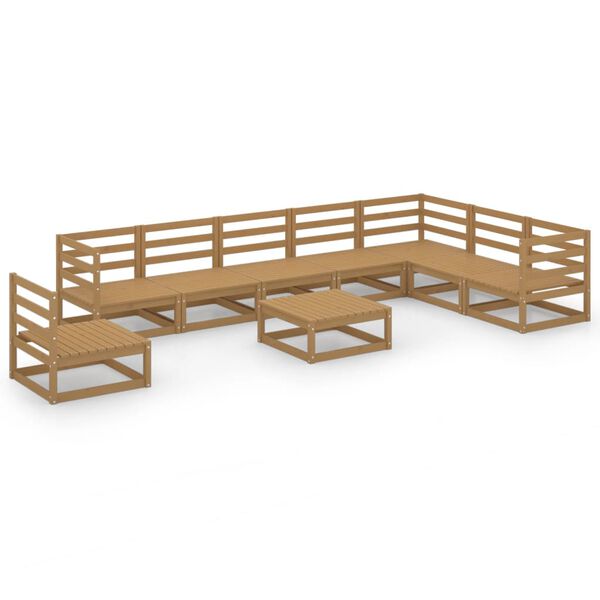 vidaXL 9-tlg. Garten-Lounge-Set Honigbraun Massivholz Kiefer