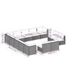 vidaXL 13-tlg. Garten-Lounge-Set mit Kissen Grau Poly Rattan