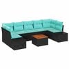vidaXL Gartensofa-set 8 stk. Schwarz Poly-Rattan