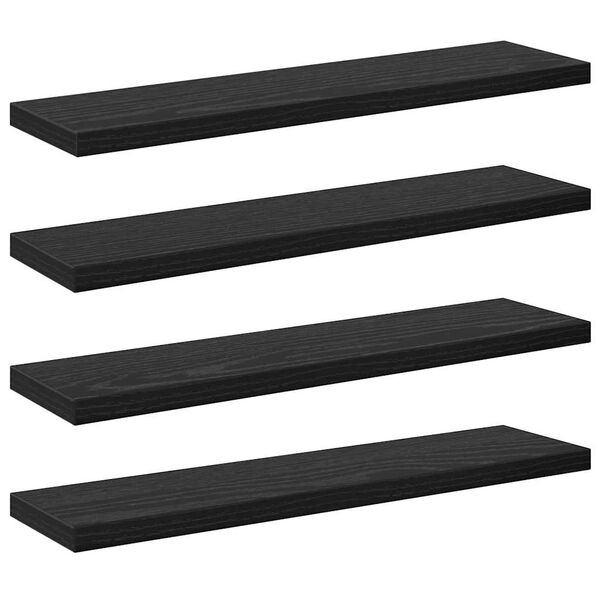 vidaXL Regalbrett 4 pcs Schwarz 40 x 10 x 1,5 cm Holzwerkstoff