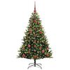 vidaXL K&uuml;nstlicher geflammter Weihnachtsbaum 150 LEDs Gr&uuml;n 120 cm