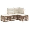 vidaXL Gartensofa-set 4 pcs Beige Poly-Rattan