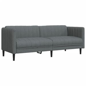 vidaXL Sofa 3-Sitzer Dunkelgrau Stoff