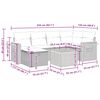 vidaXL 7-tlg. Garten-Sofagarnitur mit Kissen Beige Poly Rattan