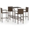vidaXL 5-tlg. Gartenbar-Set Poly Rattan Braun