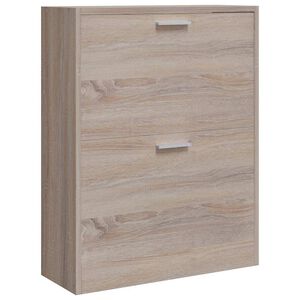 vidaXL Schuhschrank Holz in Eichen-Optik mit 2 Schuhkippern