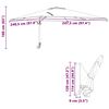 vidaXL Gartenparasol Beige und Schwarz 248,5 x 247,5 x 160 cm