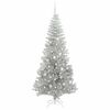 vidaXL Weihnachtsbaum mit 300 LEDs mit St&auml;nder Silber 210 cm PET