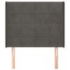 vidaXL Kopfteil mit Ohren Dunkelgrau 103x16x118/128 cm Samt