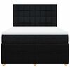 vidaXL Boxspringbett mit Matratze Schwarz 160x200 cm Stoff