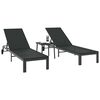 vidaXL Sonnenliege 2-Person 3 pcs Schwarz Poly-Rattan