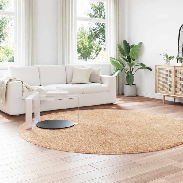 vidaXL Teppich Shaggy Hochflor NAVARRA Beige 240x240 cm Polyester
