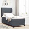 vidaXL Boxspringbett mit Matratze Dunkelgrau 190 x 90 cm Polyester