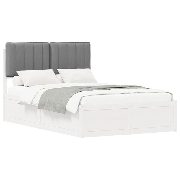 vidaXL Bettgestell mit gepolstertem Kopfteil Hellgrau 120 x 200 cm