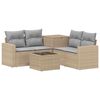 vidaXL Sofa Set 6 stk. Beige und Hellgrau Polyrattan und Stahl