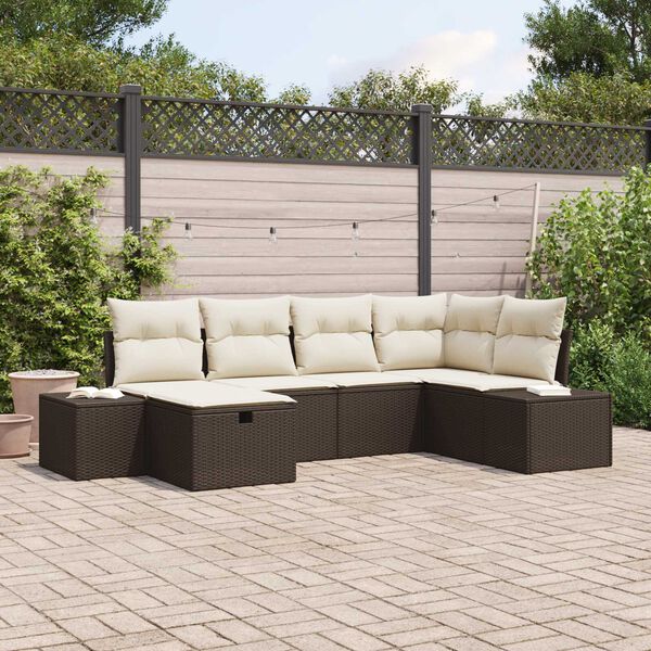 vidaXL Sofa Set mit Kissen 6 pcs Poly-Rattan