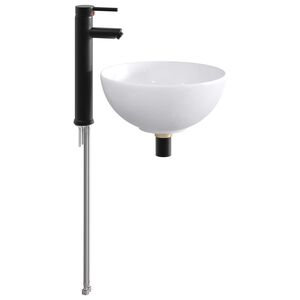 vidaXL Waschbecken f&uuml;rs Badezimmer Matt Schwarz 32 x 32 x 13 cm Metall
