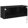 vidaXL TV-Wandschrank Schwarz Eichen-Optik 100 x 35 x 41 cm