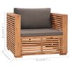 vidaXL 7-tlg. Garten-Lounge-Set mit Dunkelgrauen Kissen Teakholz