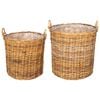 vidaXL Blumentopf K&ouml;rbchen GENDT 2 stk. Naturbraun Kubu Rattan