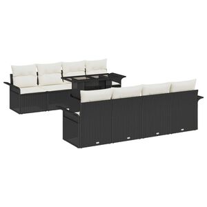 vidaXL Gartensofa-set 9 stk. Schwarz [Synthetisch]: Poly Rattan