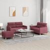 vidaXL 3-tlg. Sofagarnitur mit Kissen Weinrot Stoff