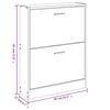 vidaXL Schuhschrank Braun Eichen-Optik 59x17x81 cm Holzwerkstoff