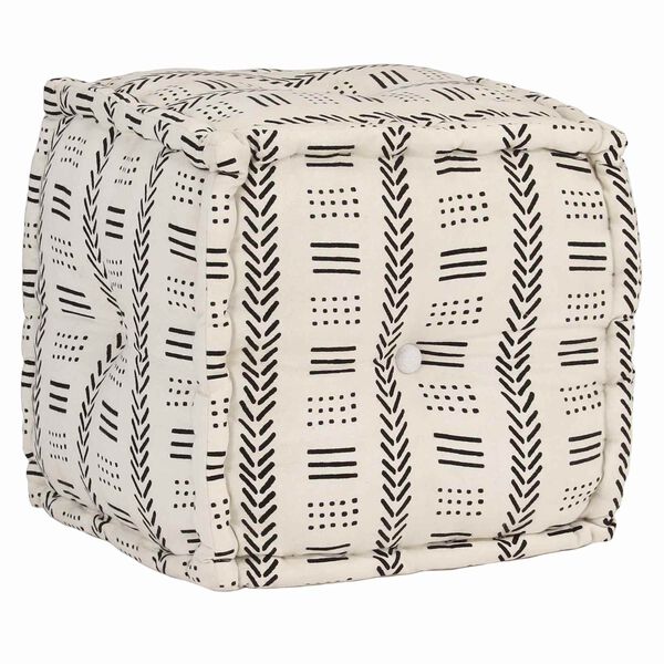 vidaXL Pouffes Geometrisch Grau und Wei&szlig; 40 x 40 x 40 cm Stoff