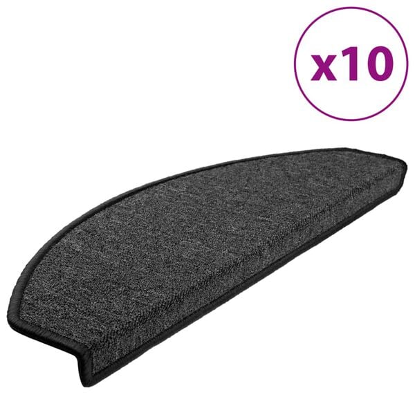 vidaXL Stufenmatten 10 Stk. 65x24x4 cm Anthrazit Halbrund Gro&szlig;