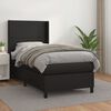 vidaXL Boxspringbett mit Matratze Schwarz 90x200 cm Kunstleder