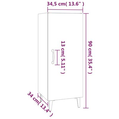 vidaXL Sideboard Braun Eichen-Optik 34,5x34x90 cm Holzwerkstoff