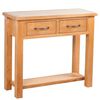 vidaXL Konsolentisch mit 2 Schubladen 83x30x73 cm Massivholz Eiche