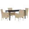vidaXL Garten Essgruppe 5 stk. Beige Poly-Rattan