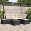 vidaXL Gartensofa-set mit Kissen 5 pcs Schwarz Poly-Rattan