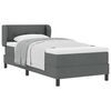 vidaXL Boxspringbett mit Matratze Dunkelgrau 80 x 200 cm Stoff