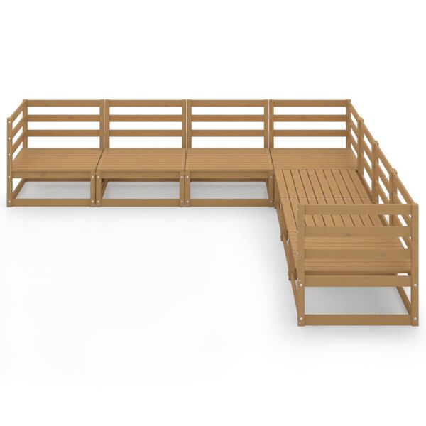 vidaXL 7-tlg. Garten-Lounge-Set Honigbraun Massivholz Kiefer