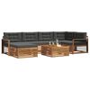 vidaXL Outdoor-Sofagarnitur mit Kissen 7 pcs Natur und Anthrazit