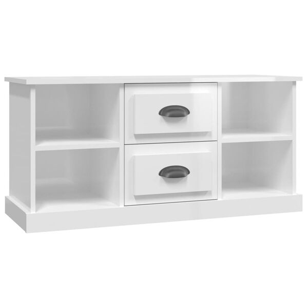 vidaXL TV-Schrank Hochglanz-Wei&szlig; 99,5x35,5x48 cm Holzwerkstoff