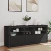 vidaXL Sideboard mit LED-Leuchten Schwarz 162x37x67 cm