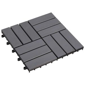 vidaXL Terrassenfliese 30 Stk. Grau 30 x 30 cm Akazien-Hartholz
