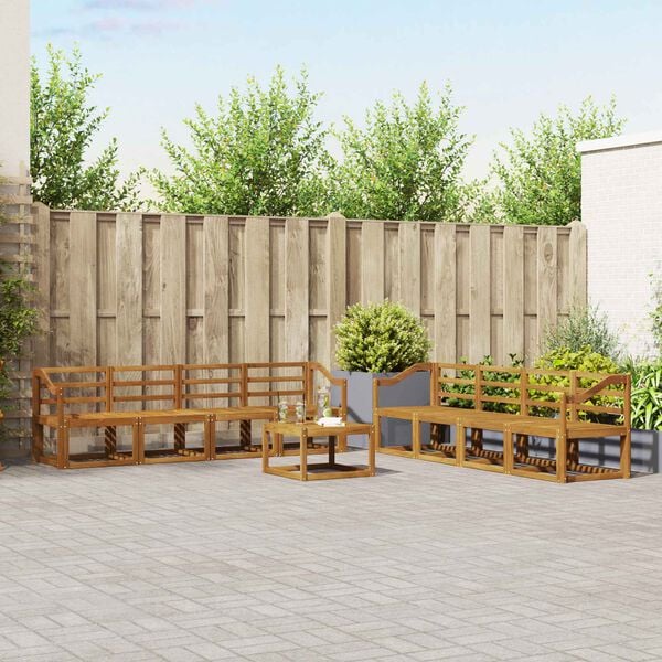 vidaXL Outdoor-Sofagarnitur 9 pcs Natur Massivholz Akazie