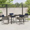 vidaXL Garten Essgruppe mit Kissen 5 pcs Grau Poly-Rattan