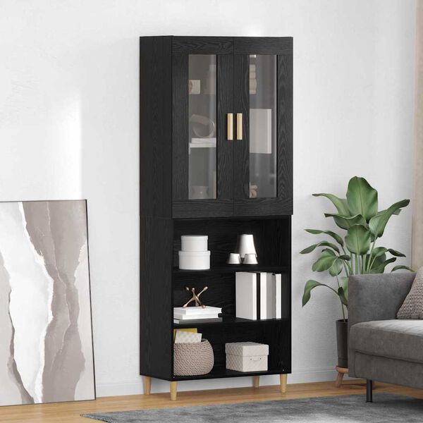 vidaXL Highboard Schwarz Eichen-Optik 69,5 x 34 x 180 cm