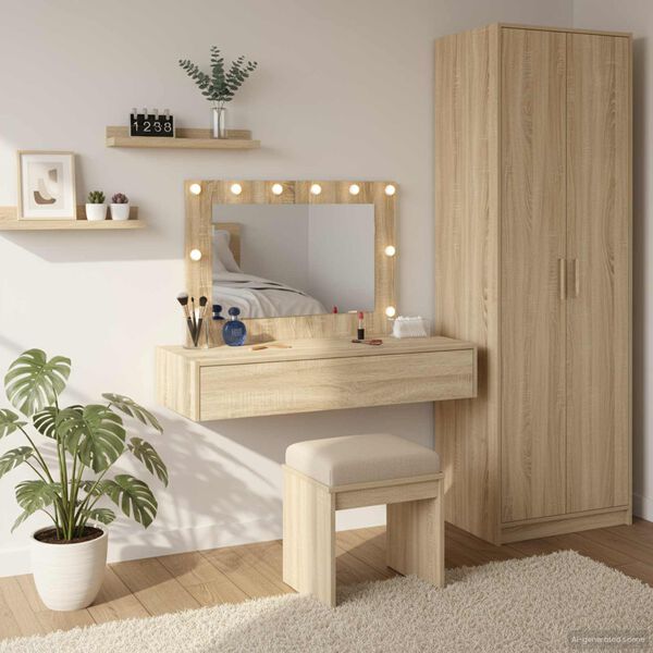 vidaXL Schminktisch mit Speicher Braun 100 x 40 x 70 cm Holzwerkstoff