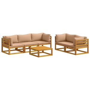 vidaXL Sofa-Set 6 stk. Natur Massivholz Akazie