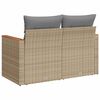 vidaXL Gartensofa mit Kissen 2-Sitzer Beige Poly Rattan