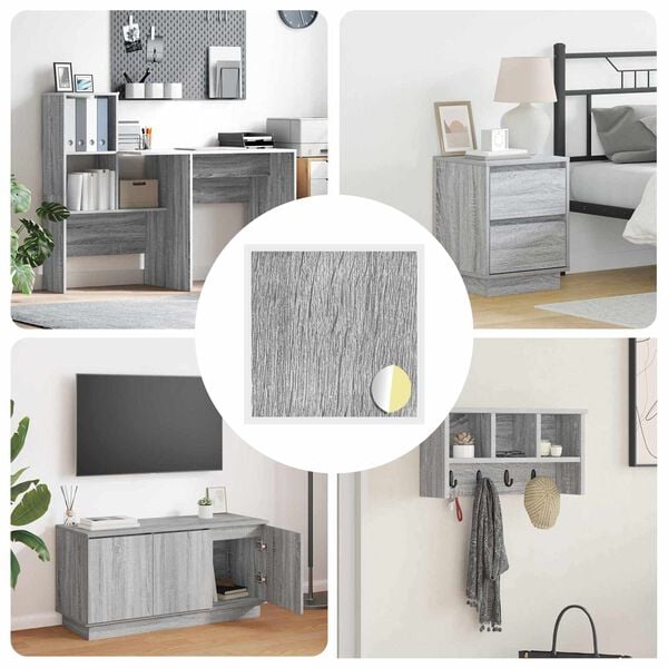 vidaXL Selbstklebende Schraubenabdeckung 12 pcs Graues Sonoma