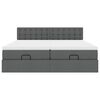 vidaXL Ottoman-Bett mit Matratzen Dunkelgrau 180x200 cm Stoff
