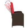 vidaXL Gartenbank Verstellbar mit Kissen Braun Poly Rattan