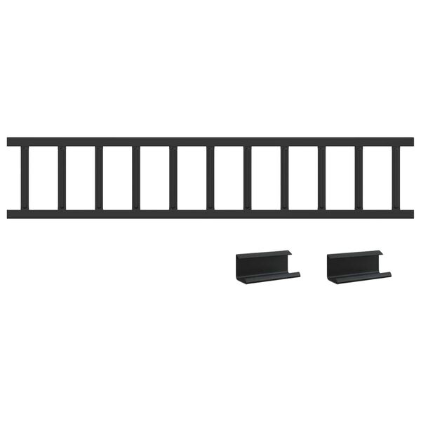 vidaXL Dachschneeschild Schwarz 100 x 2,5 x 20 cm Stahl